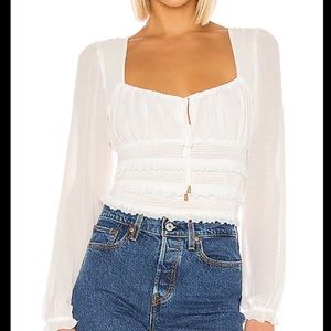 Free People Solid Lolita Blouse White